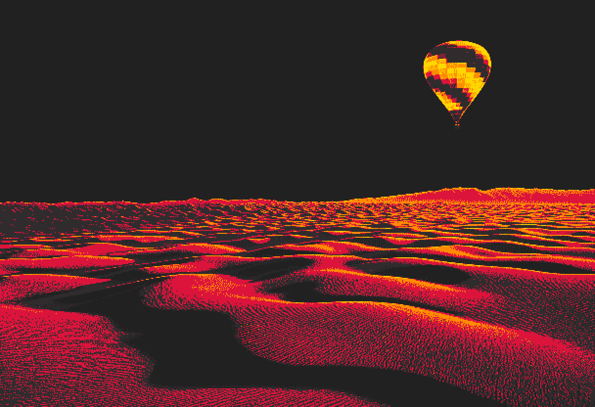 Desert ascent — luminescent grain